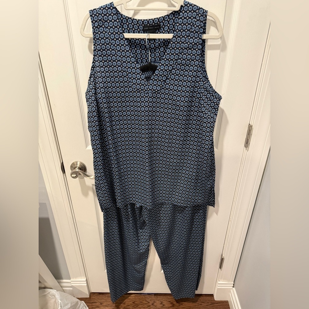 Joan Vass Blue and White Patterned set